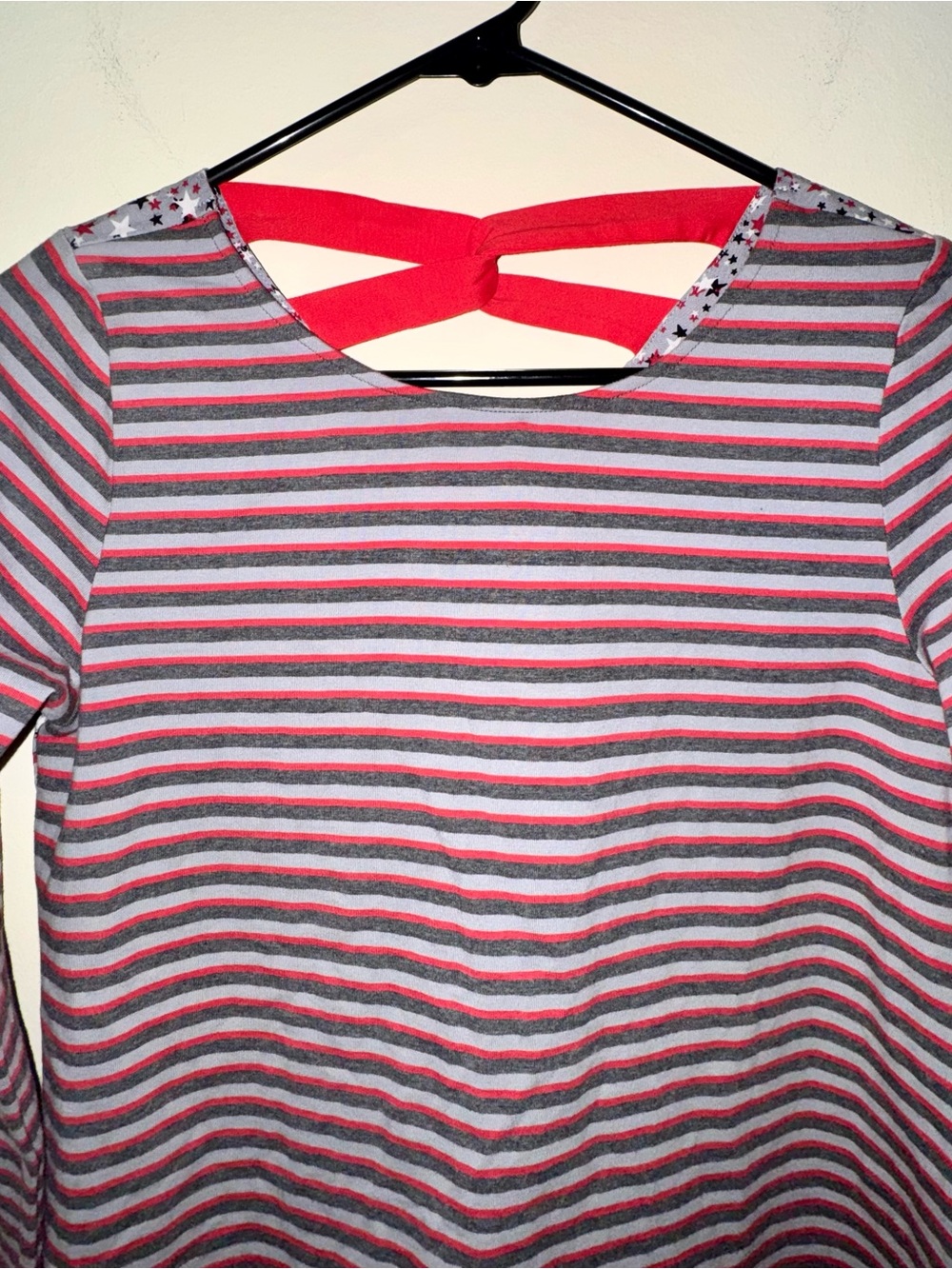 NWT Matilda Jane Land Among the Stars Gray Star and Striped Print Top - Picture 2 of 9